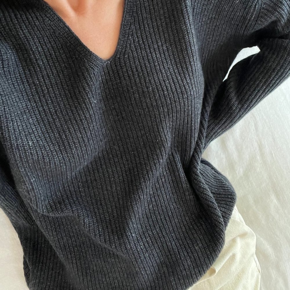 Jenni Kayne Charcoal Cashmere Cabin Sweater